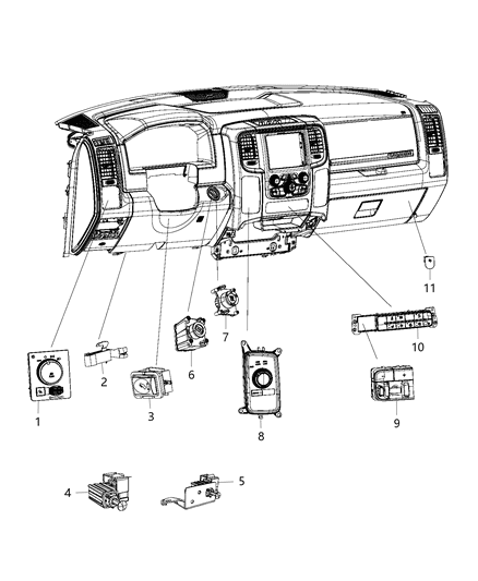 2015 Ram 5500 Switch Instrument Panel Diagram for 68242423AC