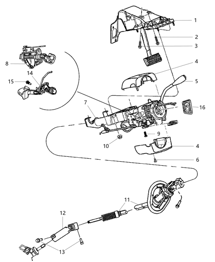 2012 Ram 2500 Column Steering Diagram for 1TT42XDVAA