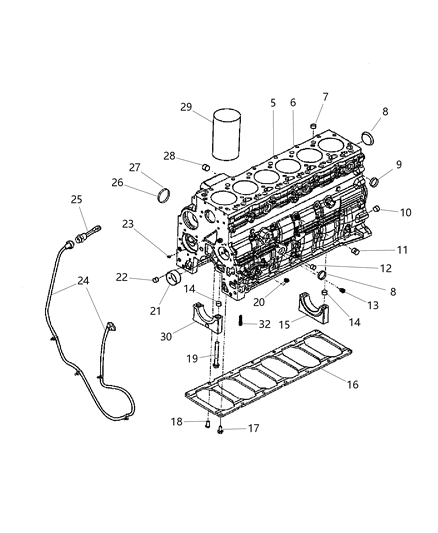 Plug Cylinder Block Oil Hole [2.25"] Diagram for 4797725AB