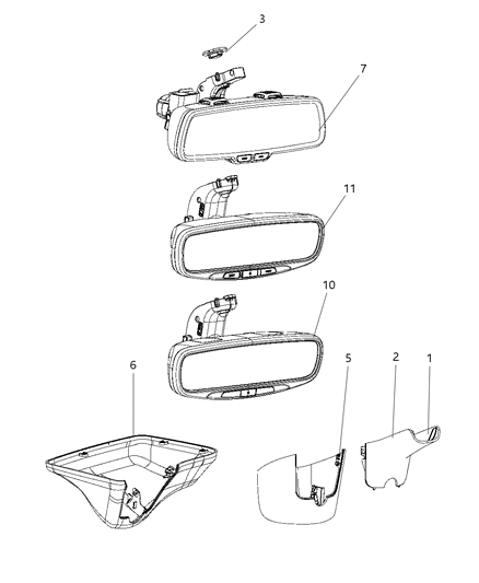 1993 Dodge Ram 50 Mirror Inside Rearview Gnk Diagram for 68339538AB