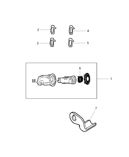 2012 Chrysler 200 Lever Deck Lid Lock Cylinder Diagram for 68011560AA