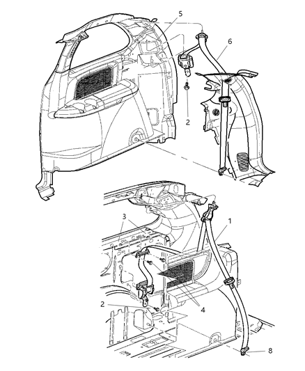 Seat Belt Rear Outer Diagram for RK88BD5AB