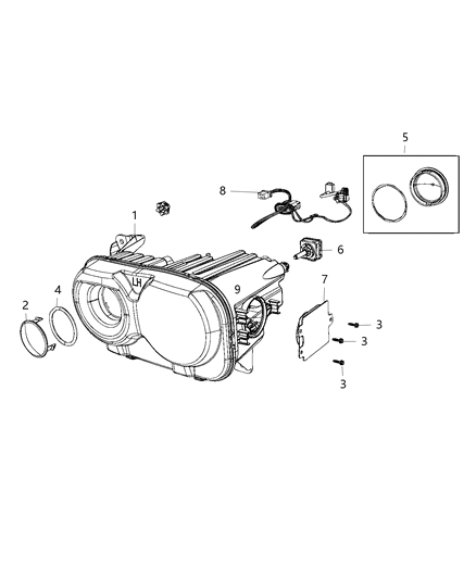Headlamp Diagram for 68304471AB