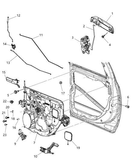2011 Jeep Liberty Handle Exterior Door Diagram for 1GH271S2AC