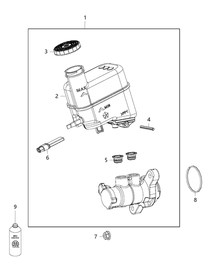 Switch Brake Fluid Level Diagram for 68418193AA