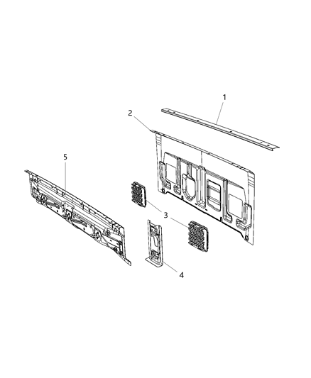 Reinforcement Cab Back Diagram for 68352989AB