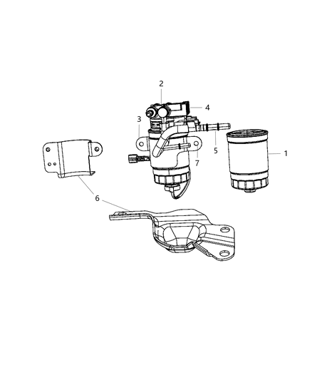 Bracket Fuel Filter Diagram for 52126129AC