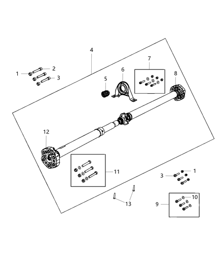 Shaft Drive Rear 2-Piece Diagram for 4593650AI