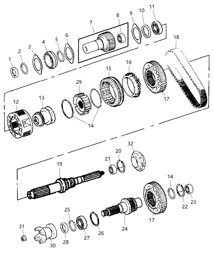 2006 Dodge Ram 3500 Flange Driveshaft Yoke Diagram for 5085912AA