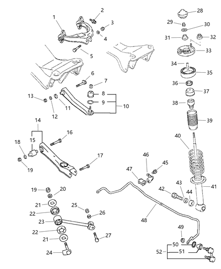 1993 Dodge D150 Nut, Differential Rear Mounting Diagram for MF430124
