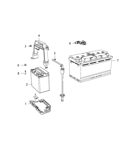 2003 Chrysler PT Cruiser Battery Auxiliary Diagram for BDAUA200AA
