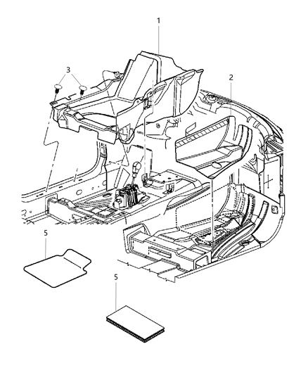 2002 Dodge Ram 2500 Mat Kit Front & Rear Carpet Diagram for 5LA76HL1AA