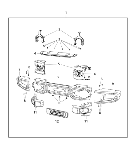 Bumper Front Diagram for 68195896AB