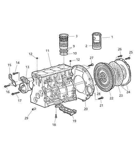 Liner And Piston Cylinder Complete Assembly Diagram for 5093877AA