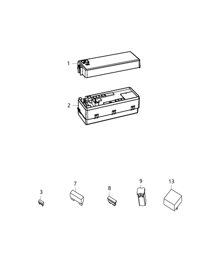 Cover Power Distribution Center Diagram for 68304033AA