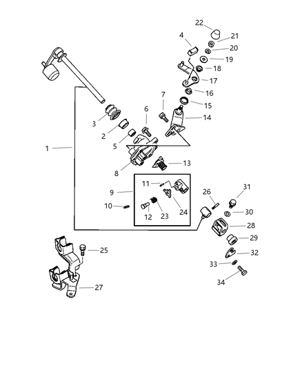 2013 Jeep Patriot Shoe Shift Lever Diagram for MD771824