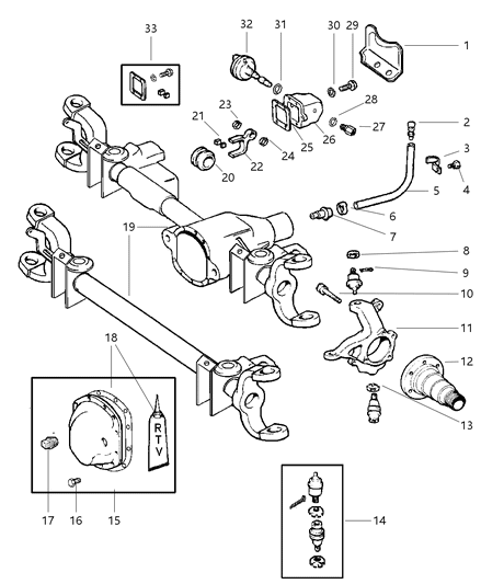 2000 Dodge Ram 3500 Bolt Hub Diagram for 5015125AA