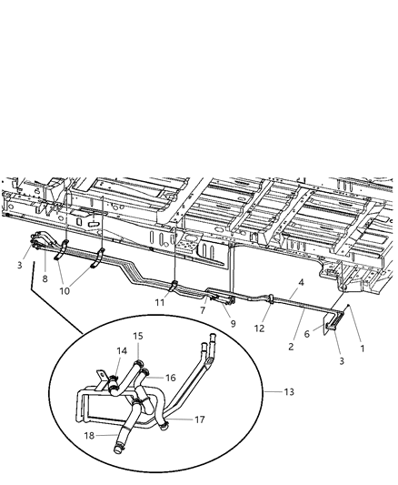 Bracket Auxiliary A/C And Heater Line Diagram for 5066526AA