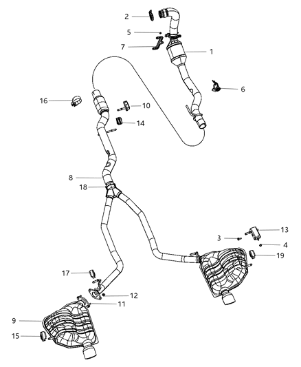 Pipe And Converter Exhaust Diagram for 68034365AE