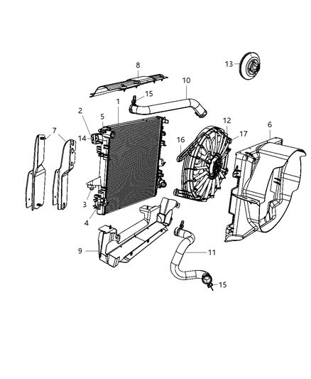 Hose Radiator Outlet Diagram for 55057200AD