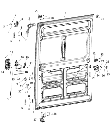 Latch Sliding Door With Cables Diagram for 68226176AB