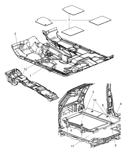 2025 Jeep Grand Cherokee Latch Load Floor Cover Diagram for 5142350AA