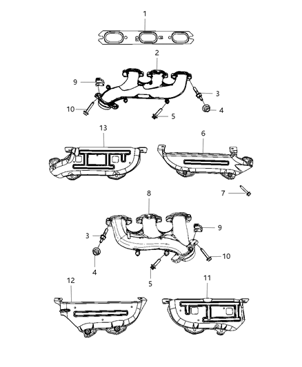 Manifold Exhaust Diagram for 53013836AA