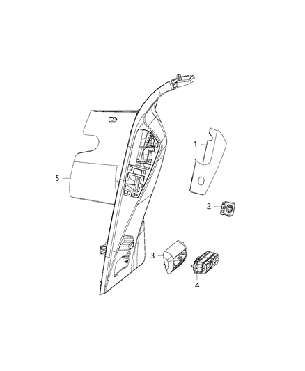 1995 Chrysler Cirrus Bezel Seat Switch Diagram for 1DH67BD1AD