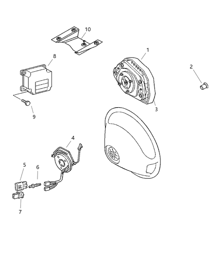 2006 Dodge Sprinter 2500 Bracket Air Bag Control Module Diagram for 5121455AA