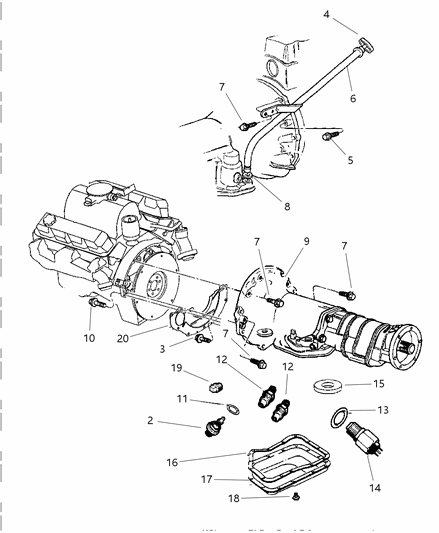1991 Dodge Caravan Indicator Transmission Fluid Level Diagram for 52107769AA