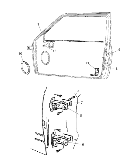 Hinge Door Diagram for 55075956AB