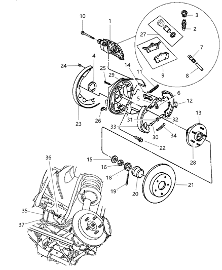 Sensor Anti-Lock Brakes Diagram for 4779052AB