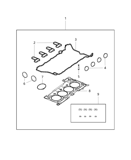 Valve Cover Gasket Diagram for 5048234AA