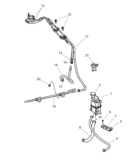 Cooler Power Steering, Front Diagram for 4772418AD