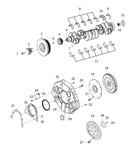 2017 Ram 2500 Flexplate Diagram for 68210660AB