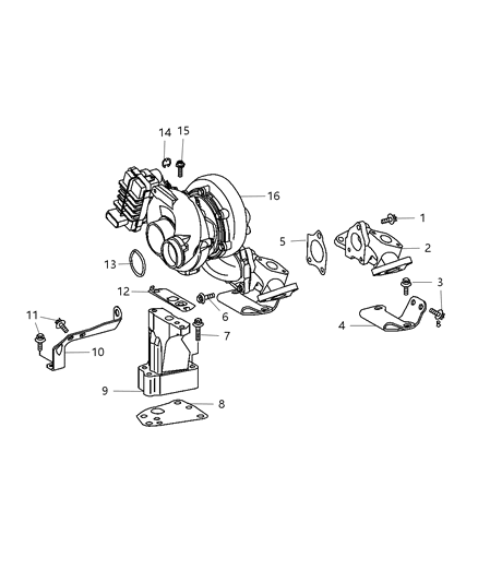 Turbocharger Diagram for 68019589AA