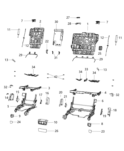 2017 Chrysler 300 Frame Seat Cushion 40% Diagram for 68091762AC