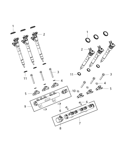 Rail Fuel Right Diagram for 68148329AA