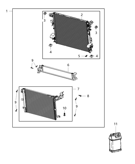 Radiator Engine Cooling Diagram for 68314786AB