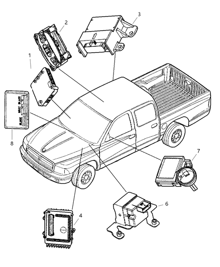 2005 Chrysler PT Cruiser Module Compass Temperature Diagram for 56049050AE