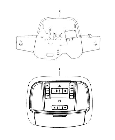 2016 Dodge Durango Console Overhead Diagram for 1UC571DAAD