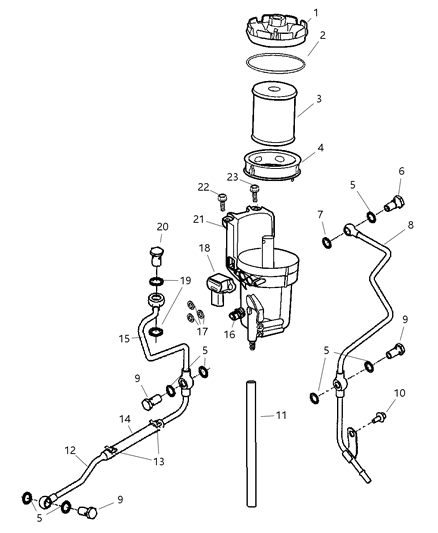 2004 Dodge Ram 1500 Washer Fuel Pump Diagram for 5015576AC