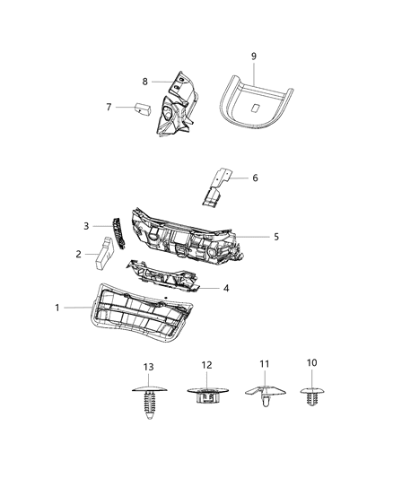 Silencer Wheelhouse Inner Rear Diagram for 68146242AD