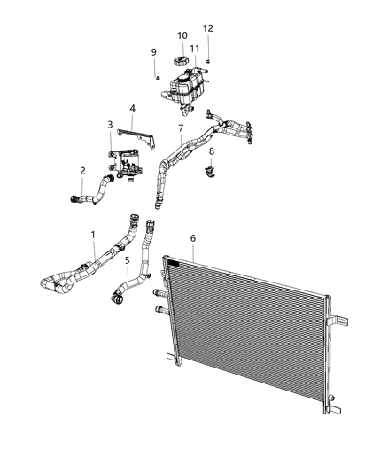 Auxiliary Pump Bracket Diagram for 68361733AB