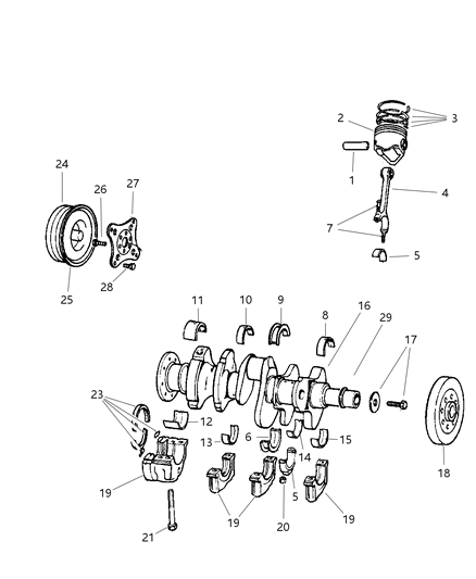 2025 Ram 3500 Bearing Connecting Rod .001" U/S Diagram for 4397659AB