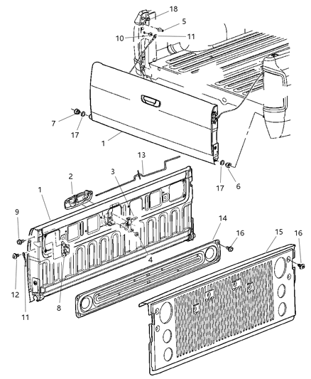 1995 Chrysler LHS Striker Liftgate Diagram for 6507306AA