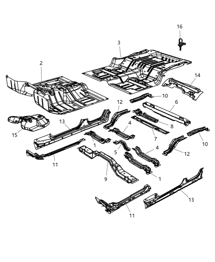 Pan Floor Diagram for 4589894AC