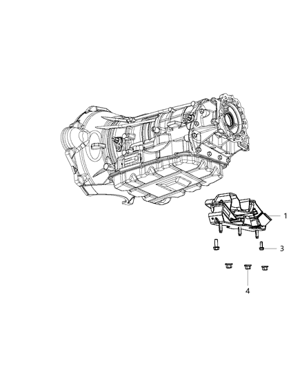 2011 Jeep Patriot Bracket And Insulator Transmission Support Diagram for 68185822AB
