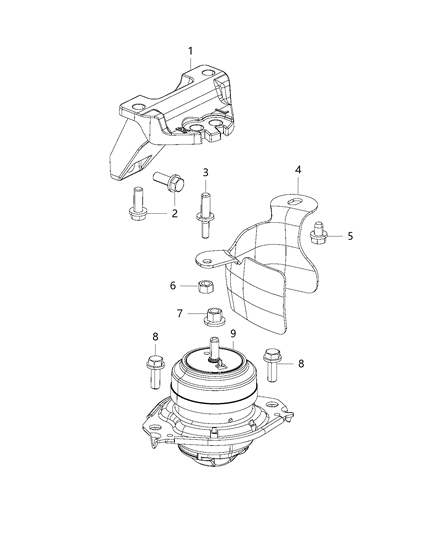 1990 Jeep Wagoneer Isolator Engine Mount Diagram for 5038667AA