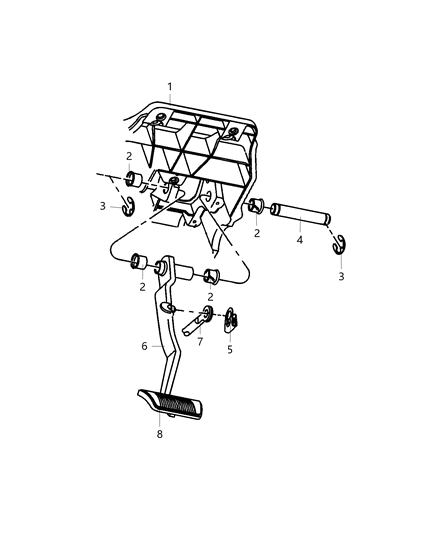 1987 Dodge Ramcharger Pedal Brake Diagram for 68363105AA